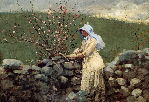 (image for) Handmade oil painting Copy paintings of famous artists Winslow Homers Paintings Peach Blossoms